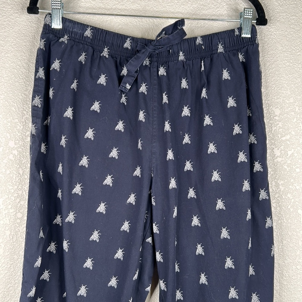 GAP Navy Blue Fly Print Comfy Pajama Drawstring Pants Size Medium - Picture 2 of 10